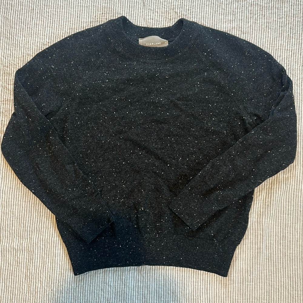 Everlane Charcoal Donnegal Cashmere Crewneck Sweater - XS